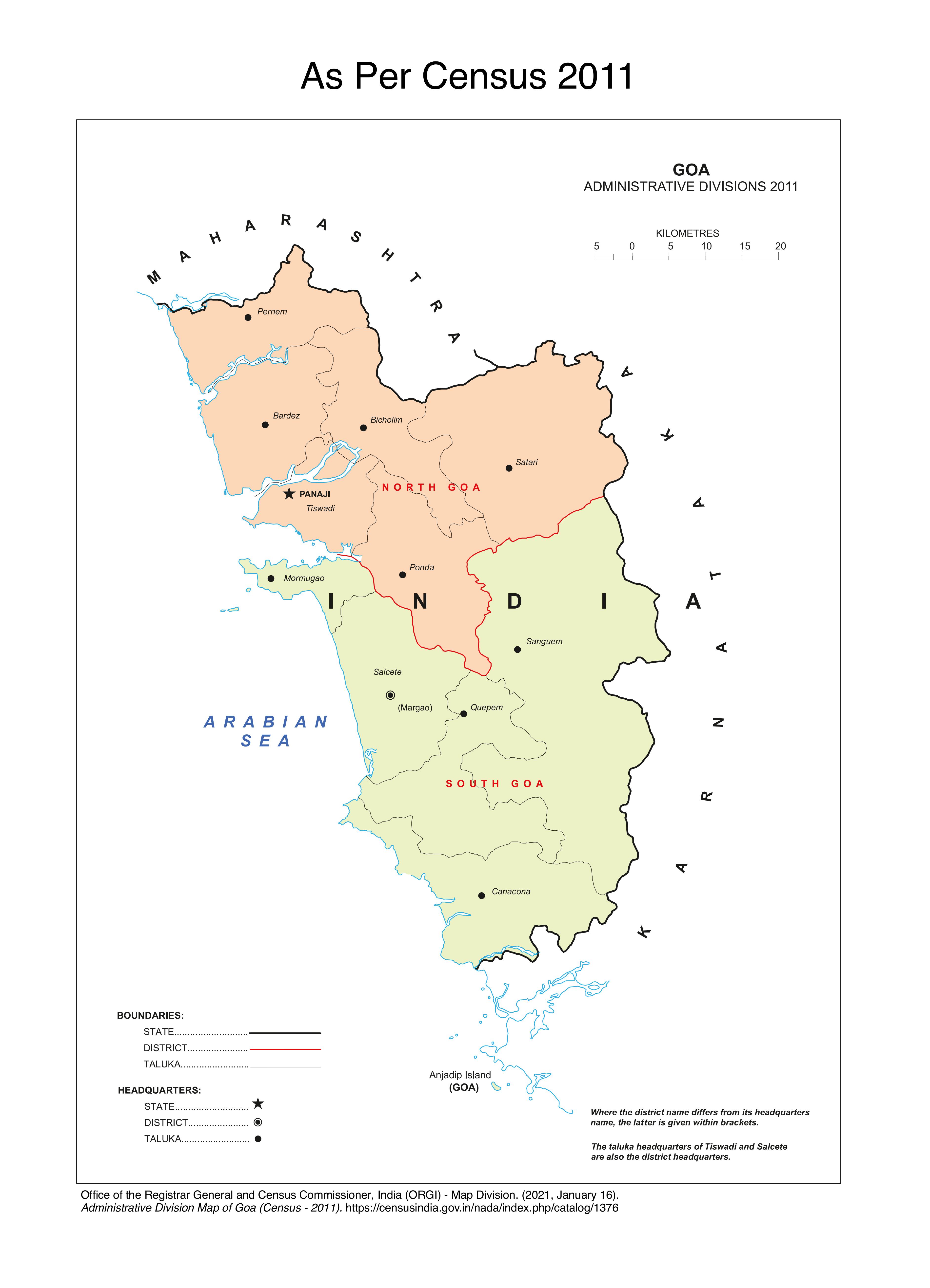 Goa District Map