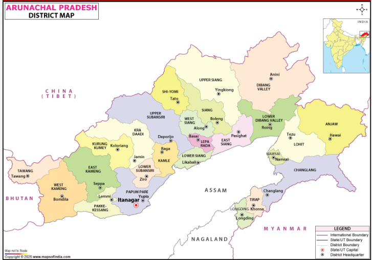 Arunachal Pradesh Map